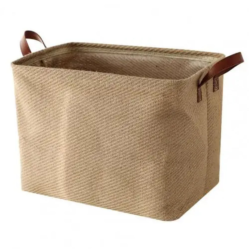 Decorative Fabric Storage Basket with Dense Stitches for Laundry and Wardrobe Organization - Foldable Design