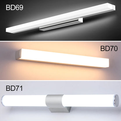 Modern Simplicity Fashion LED Wall Lamp Mirror Moisture Proof Anti-Fog Lighting Fixture Indoor Bathroom Bedroom Acrylic Sconces