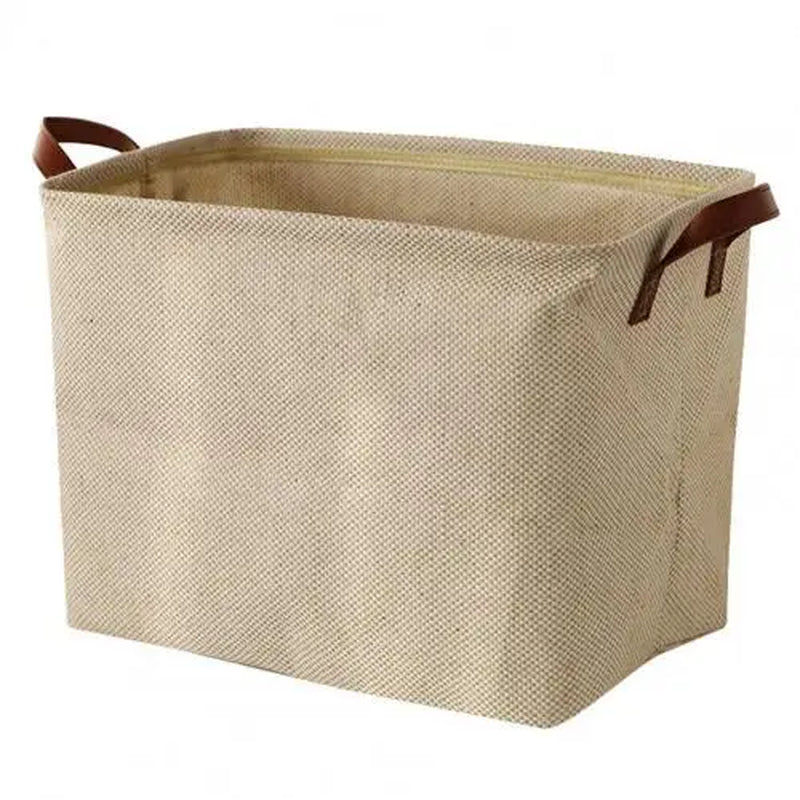 Decorative Fabric Storage Basket with Dense Stitches for Laundry and Wardrobe Organization - Foldable Design