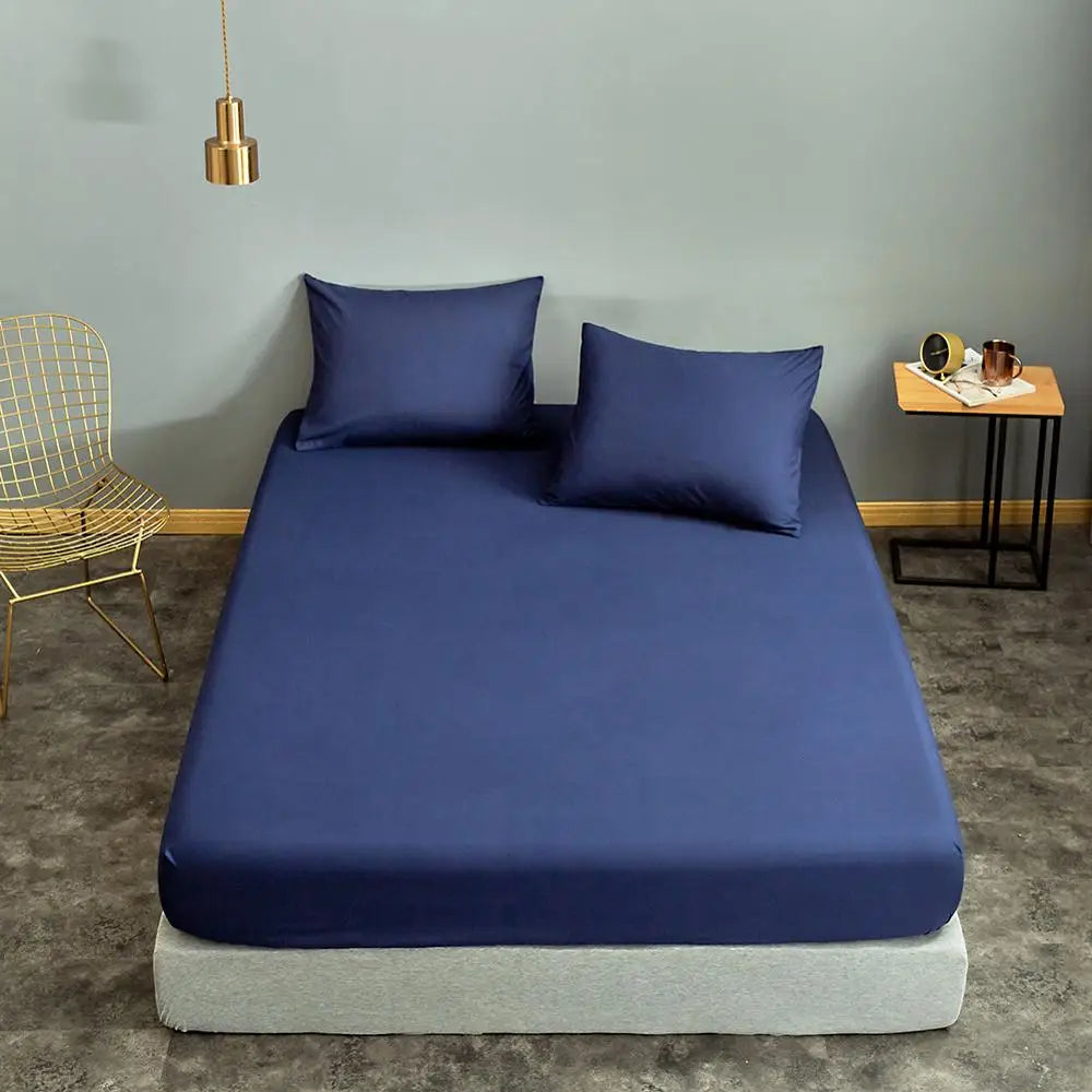 Black Fitted Bed Sheet Set - Available in Single, Queen, and King Sizes (Pillowcase Not Included)