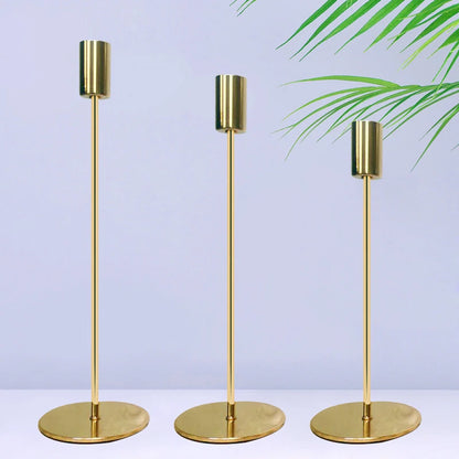 Set of 3 Elegant Metal Candle Holders for Wedding and Event Decor, Ideal for Living Room and Bar Ornaments