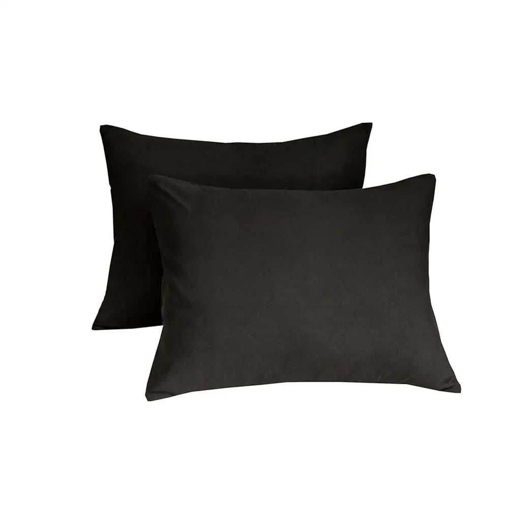 Black Fitted Bed Sheet Set - Available in Single, Queen, and King Sizes (Pillowcase Not Included)