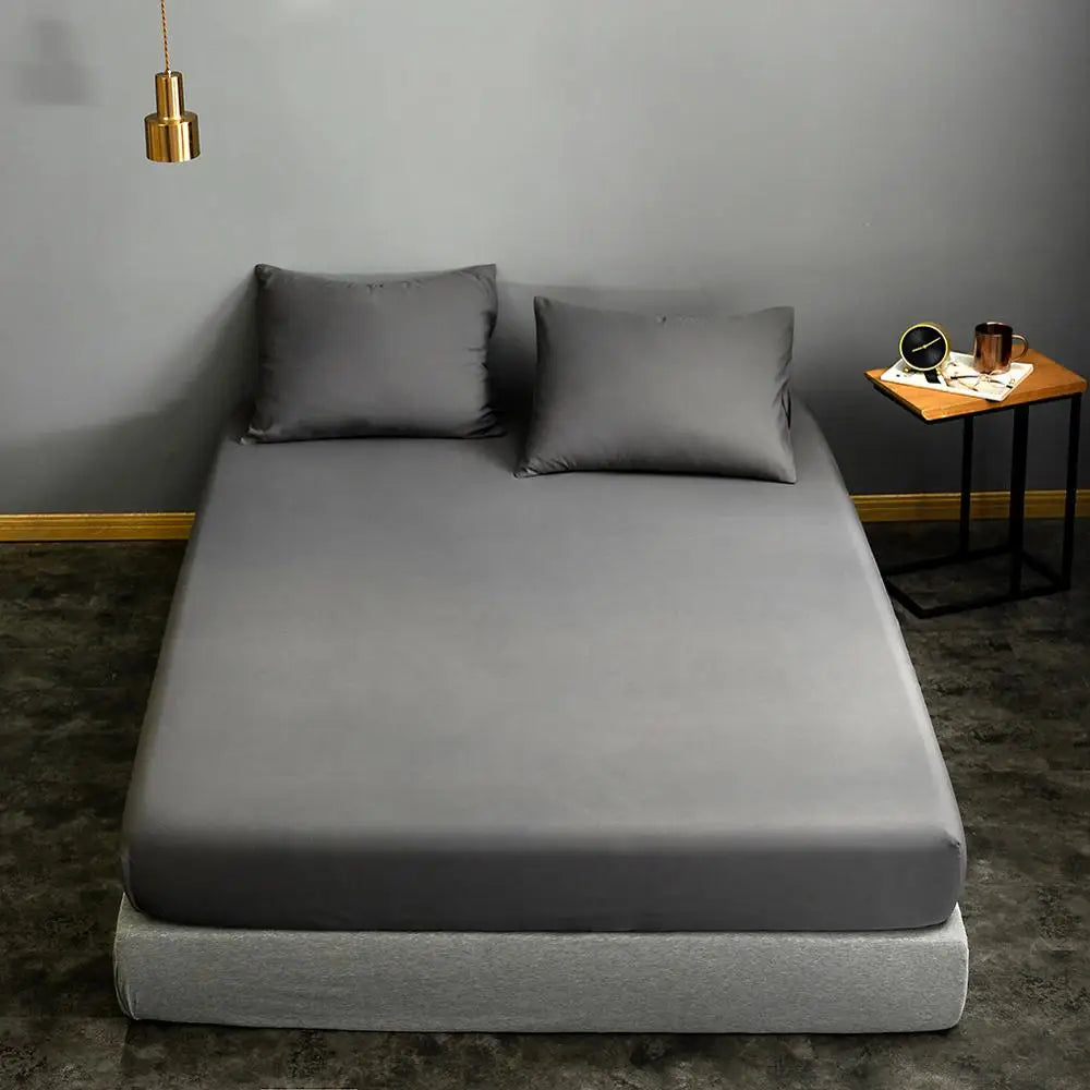 Black Fitted Bed Sheet Set - Available in Single, Queen, and King Sizes (Pillowcase Not Included)