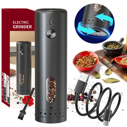 Rechargeable Electric Pepper Grinder with Adjustable Settings and Large Capacity for Salt and Spices
