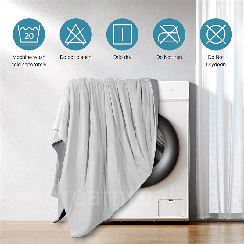Premium Cooling Blanket - Lightweight Dual-Sided Comforter with Arc-Chill Cold Technology, Washable Summer Quilt