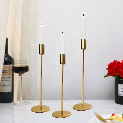 Set of 3 Elegant Metal Candle Holders for Wedding and Event Decor, Ideal for Living Room and Bar Ornaments