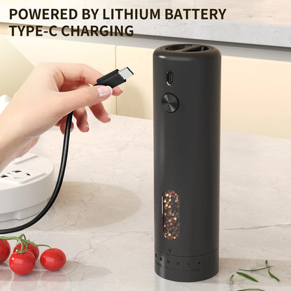 Rechargeable Electric Pepper Grinder with Adjustable Settings and Large Capacity for Salt and Spices