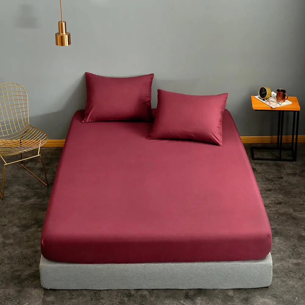 Black Fitted Bed Sheet Set - Available in Single, Queen, and King Sizes (Pillowcase Not Included)