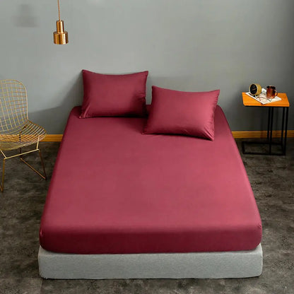 Black Fitted Bed Sheet Set - Available in Single, Queen, and King Sizes (Pillowcase Not Included)
