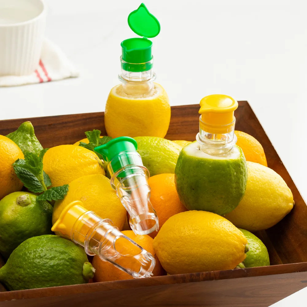 Portable Lightweight Plastic Lemon Squeezer with Built-in Filter - Reusable and Washable Manual Juicer for Home and Travel