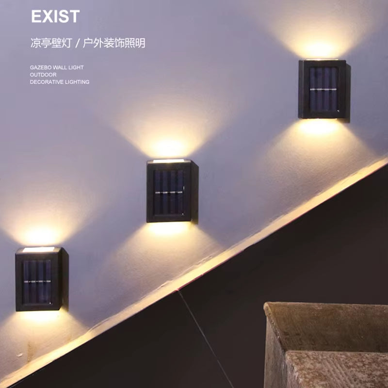 Solar Waterproof Decorative Outdoor Wall Lights for Decks, Patios, Stairs, and Yards - Automatic Solar Fence Lighting