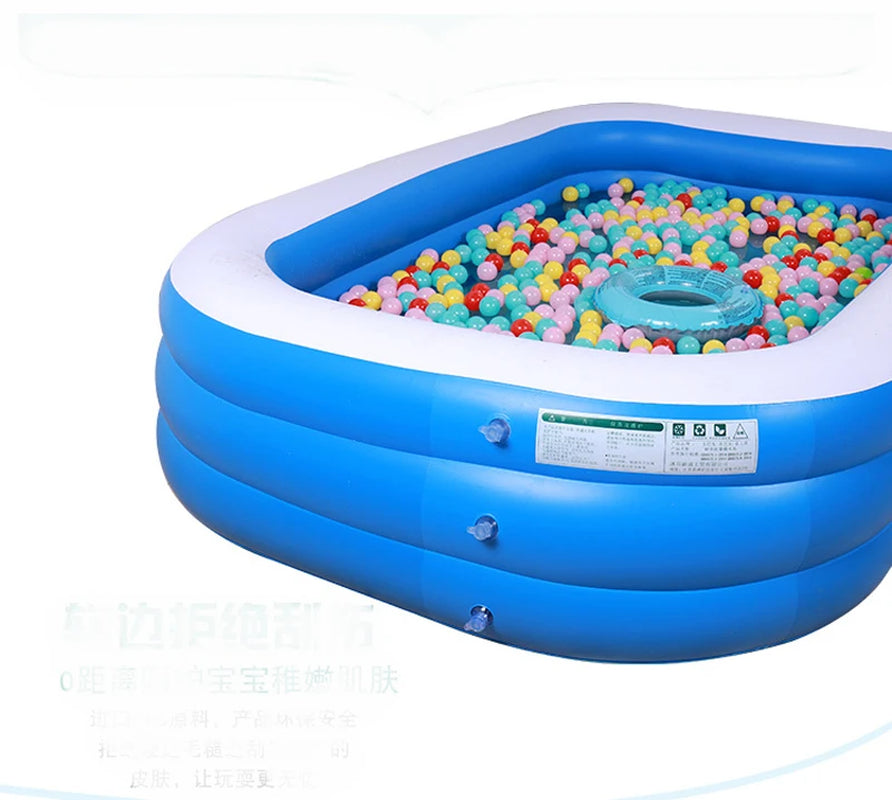 Premium Eco-Friendly Inflatable Swimming Pool for Children - Large PVC Ocean-Themed Bathing Tub