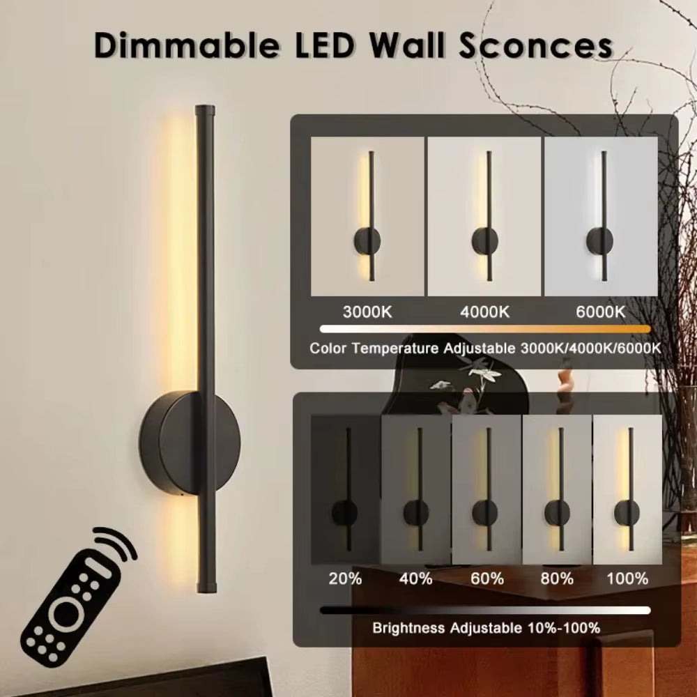 Magnetic Rechargeable 50 Wall Lamp Black Gold for Living Room Bedroom Hallway Study Stairwell Cloakroom LED Lighting Wiring Free