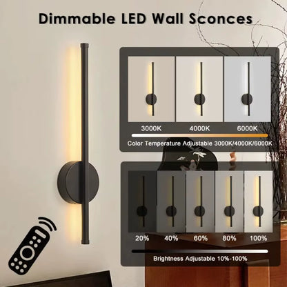 Magnetic Rechargeable 50 Wall Lamp Black Gold for Living Room Bedroom Hallway Study Stairwell Cloakroom LED Lighting Wiring Free
