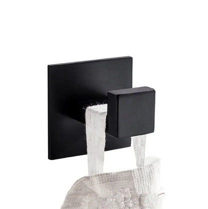 SUS304 Stainless Steel Black Wall Hooks for Bathroom and Kitchen - Versatile Hangers for Keys, Coats, Towels, and Robes
