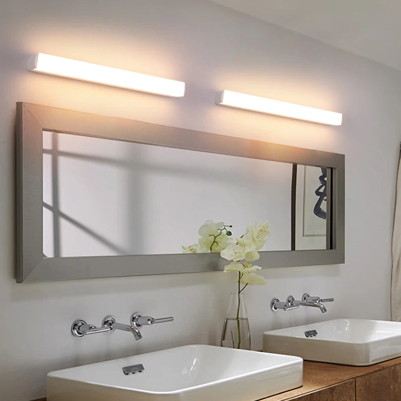 Modern Simplicity Fashion LED Wall Lamp Mirror Moisture Proof Anti-Fog Lighting Fixture Indoor Bathroom Bedroom Acrylic Sconces