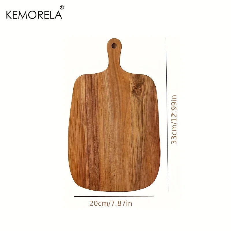 Wooden Cutting Board with Handle for Fish Cheese Bread Desserts Fruits & Vegetables - Food-Safe Durable & Stylish Design Food