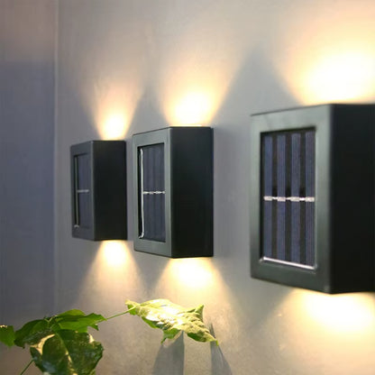 Solar Waterproof Decorative Outdoor Wall Lights for Decks, Patios, Stairs, and Yards - Automatic Solar Fence Lighting