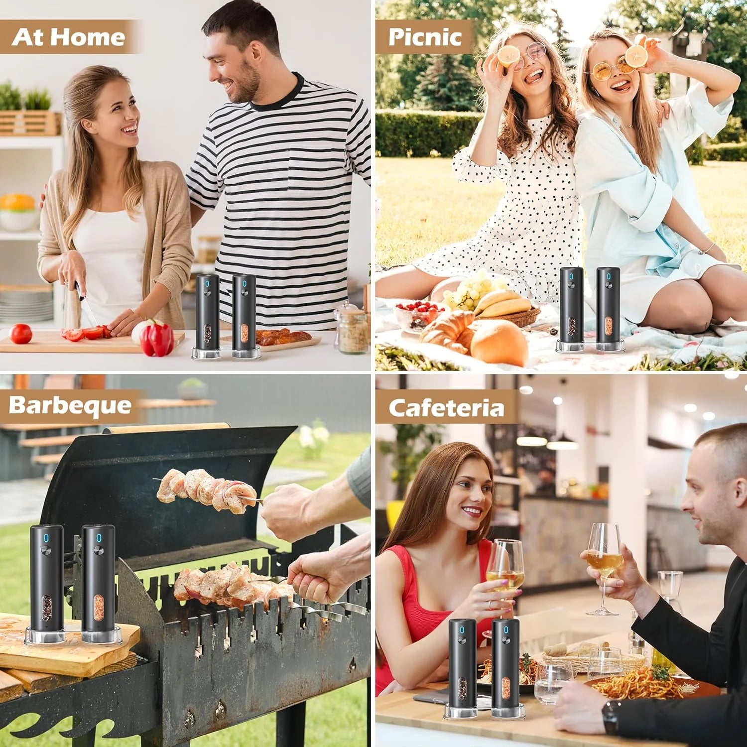 Rechargeable Electric Pepper Grinder with Adjustable Settings and Large Capacity for Salt and Spices