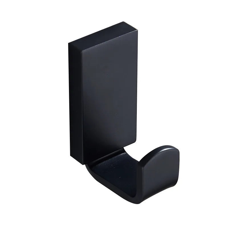 SUS304 Stainless Steel Black Wall Hooks for Bathroom and Kitchen - Versatile Hangers for Keys, Coats, Towels, and Robes