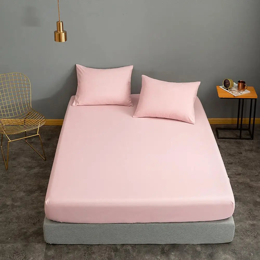 Black Fitted Bed Sheet Set - Available in Single, Queen, and King Sizes (Pillowcase Not Included)