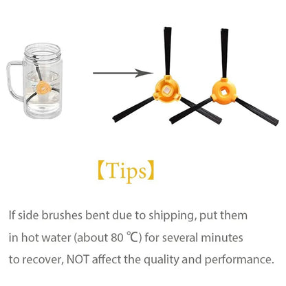 Side Brush Accessories Compatible with Ecovacs DEEBOT N79S, N79, Cecotec Conga Excellence 990, 5040, Eufy Robovac 11, 11C, and Iboto Aqua V710