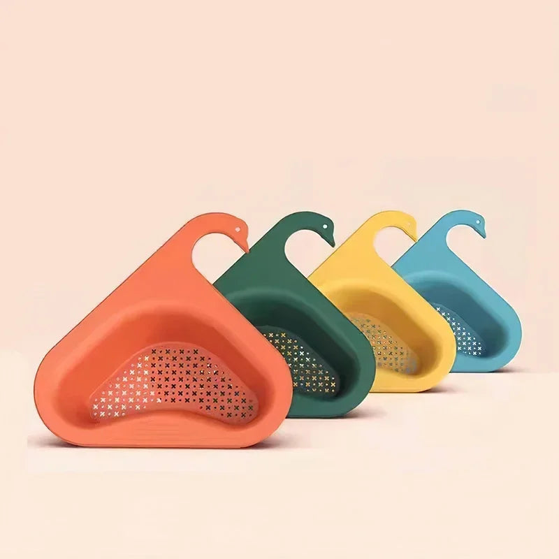 Kitchen Triangular Sink Strainer Basket Multi-Functional Corner Sink Stopper Vegetable Fruit Drainer Rack for Kitchen Gadgets