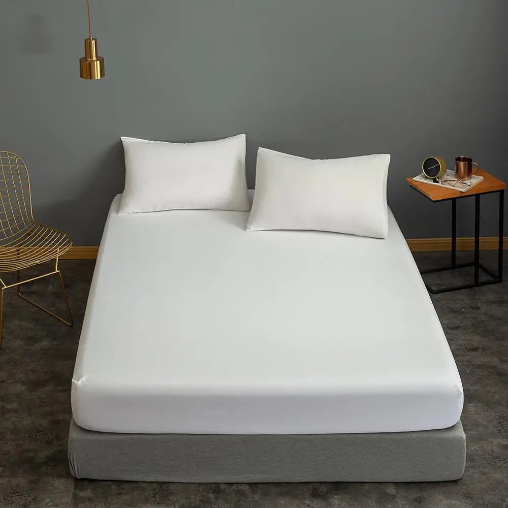 Black Fitted Bed Sheet Set - Available in Single, Queen, and King Sizes (Pillowcase Not Included)