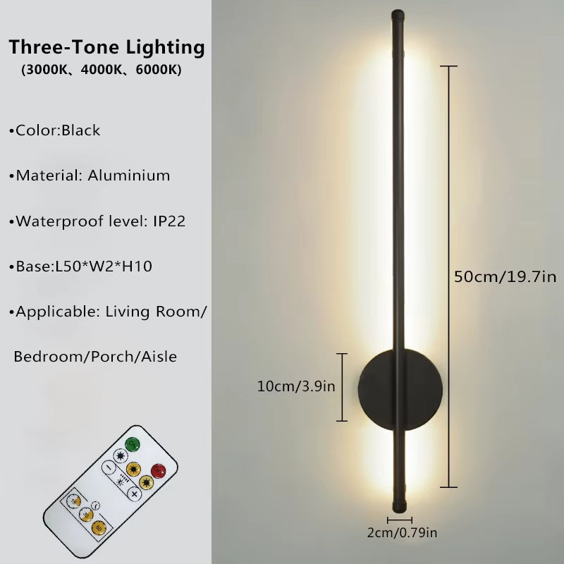 Magnetic Rechargeable 50 Wall Lamp Black Gold for Living Room Bedroom Hallway Study Stairwell Cloakroom LED Lighting Wiring Free