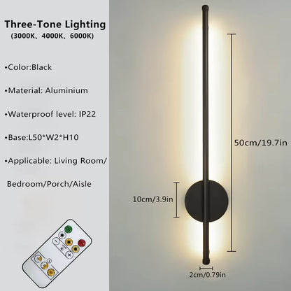 Magnetic Rechargeable 50 Wall Lamp Black Gold for Living Room Bedroom Hallway Study Stairwell Cloakroom LED Lighting Wiring Free