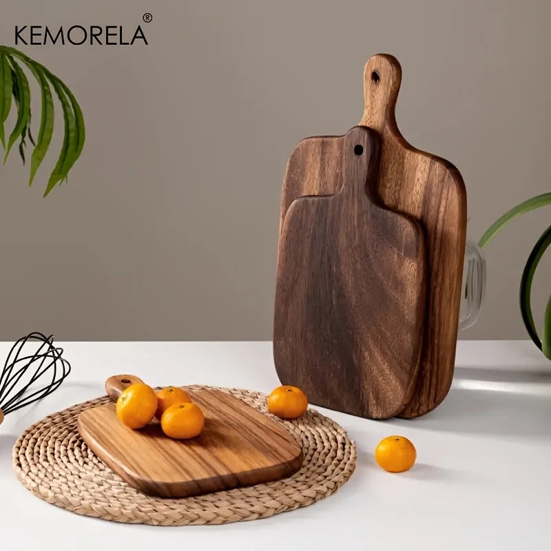 Wooden Cutting Board with Handle for Fish Cheese Bread Desserts Fruits & Vegetables - Food-Safe Durable & Stylish Design Food