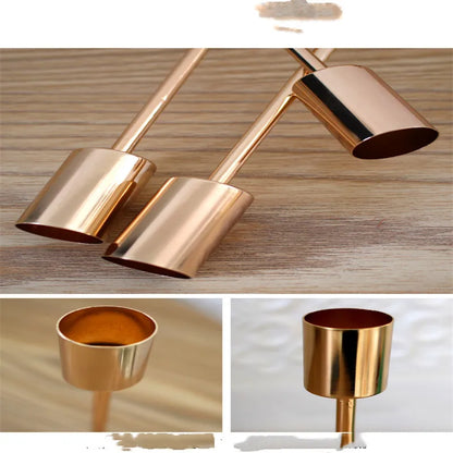 Set of 3 Elegant Metal Candle Holders for Wedding and Event Decor, Ideal for Living Room and Bar Ornaments
