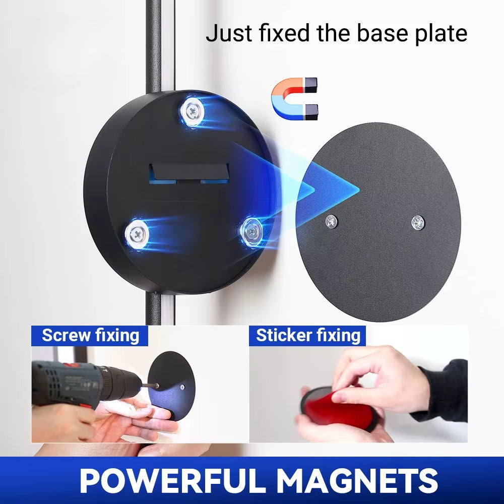 Magnetic Rechargeable 50 Wall Lamp Black Gold for Living Room Bedroom Hallway Study Stairwell Cloakroom LED Lighting Wiring Free