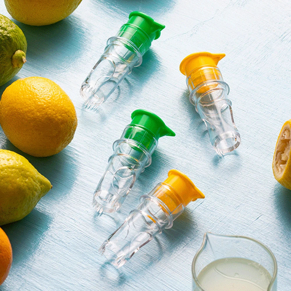 Portable Lightweight Plastic Lemon Squeezer with Built-in Filter - Reusable and Washable Manual Juicer for Home and Travel