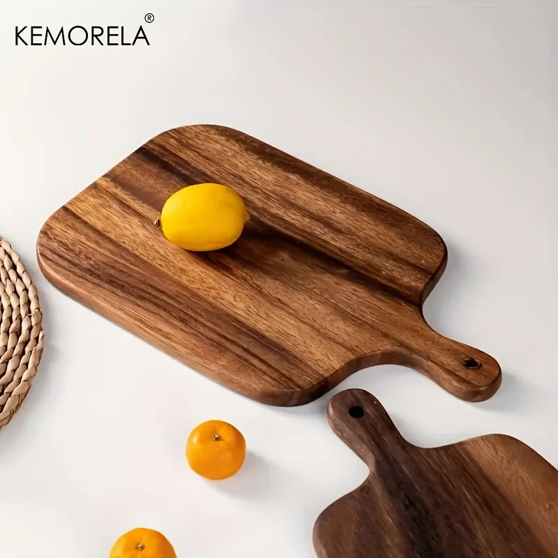 Wooden Cutting Board with Handle for Fish Cheese Bread Desserts Fruits & Vegetables - Food-Safe Durable & Stylish Design Food