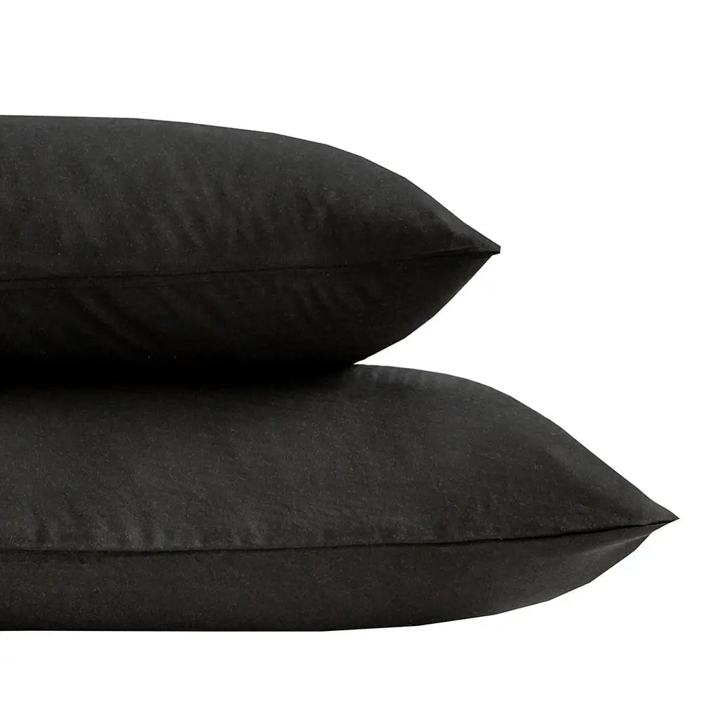 Black Fitted Bed Sheet Set - Available in Single, Queen, and King Sizes (Pillowcase Not Included)