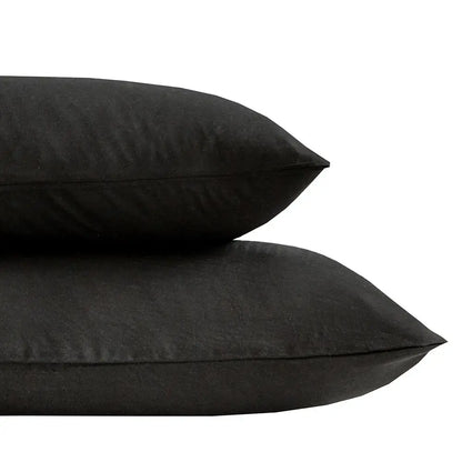 Black Fitted Bed Sheet Set - Available in Single, Queen, and King Sizes (Pillowcase Not Included)