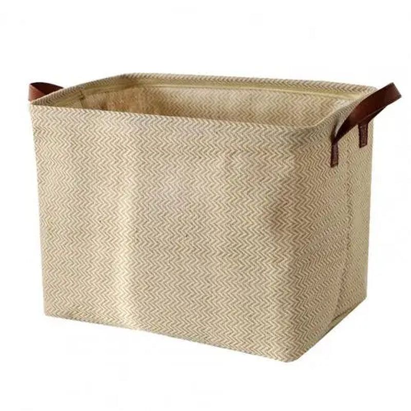 Decorative Fabric Storage Basket with Dense Stitches for Laundry and Wardrobe Organization - Foldable Design