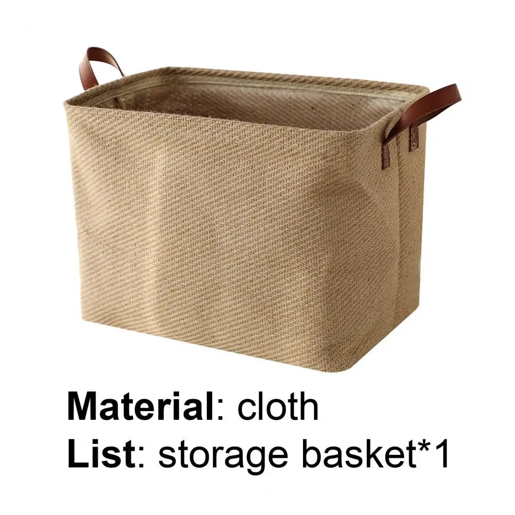 Decorative Fabric Storage Basket with Dense Stitches for Laundry and Wardrobe Organization - Foldable Design