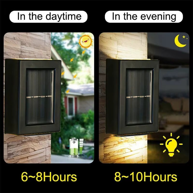 Solar Waterproof Decorative Outdoor Wall Lights for Decks, Patios, Stairs, and Yards - Automatic Solar Fence Lighting
