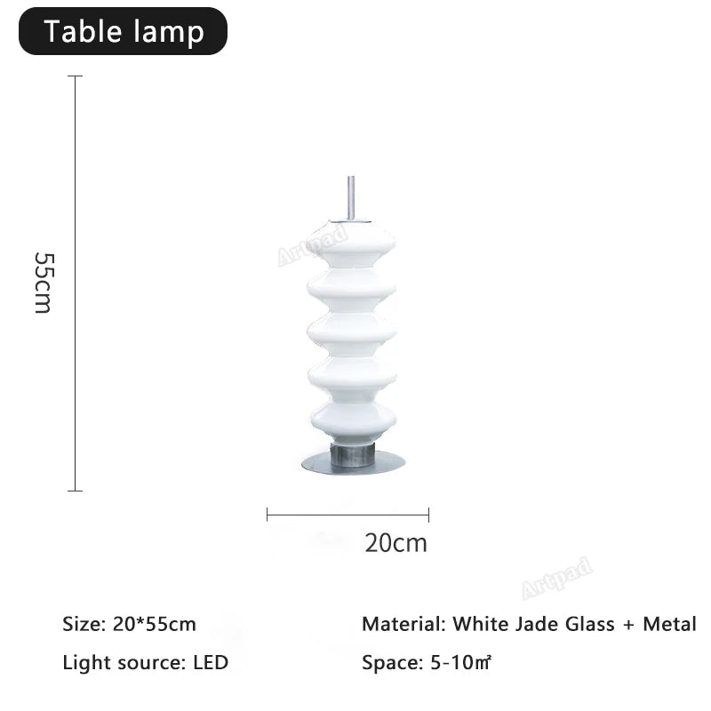 Contemporary White Gourd Glass LED Floor Lamp for Bedroom and Living Room - Cream Style