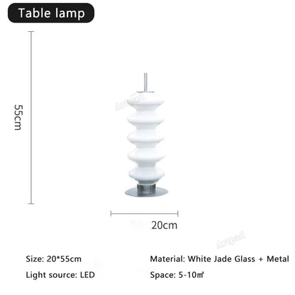 Contemporary White Gourd Glass LED Floor Lamp for Bedroom and Living Room - Cream Style