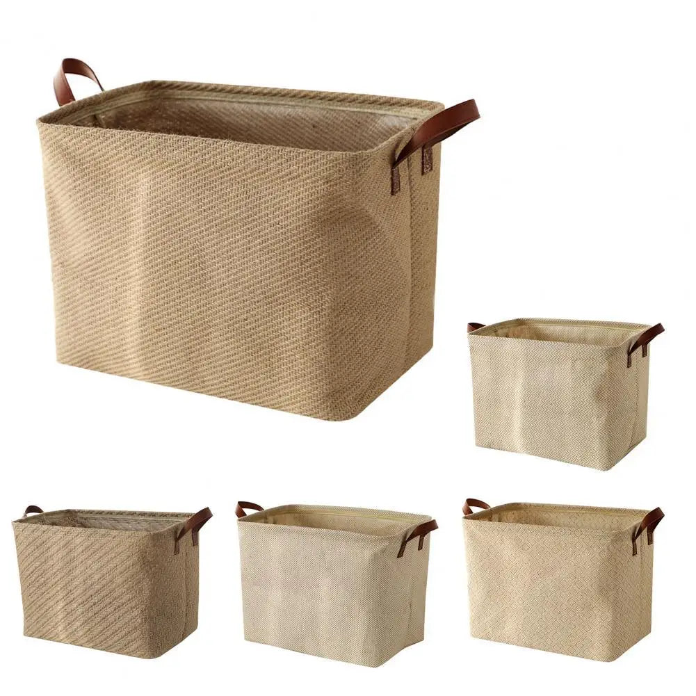 Decorative Fabric Storage Basket with Dense Stitches for Laundry and Wardrobe Organization - Foldable Design