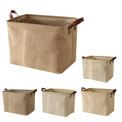 Decorative Fabric Storage Basket with Dense Stitches for Laundry and Wardrobe Organization - Foldable Design