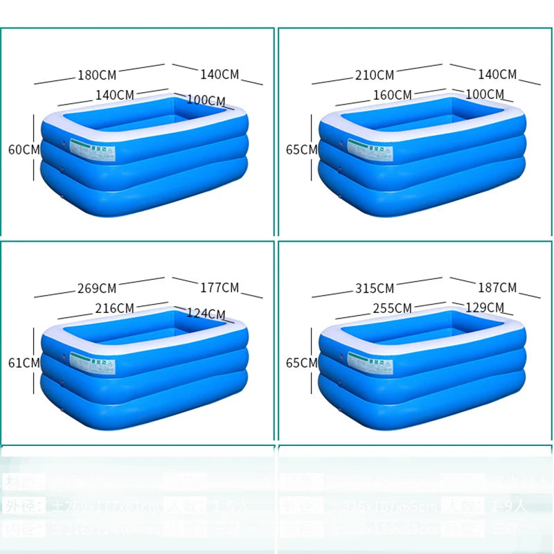 Premium Eco-Friendly Inflatable Swimming Pool for Children - Large PVC Ocean-Themed Bathing Tub