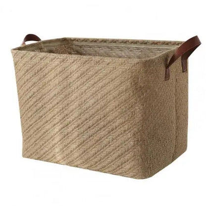 Decorative Fabric Storage Basket with Dense Stitches for Laundry and Wardrobe Organization - Foldable Design