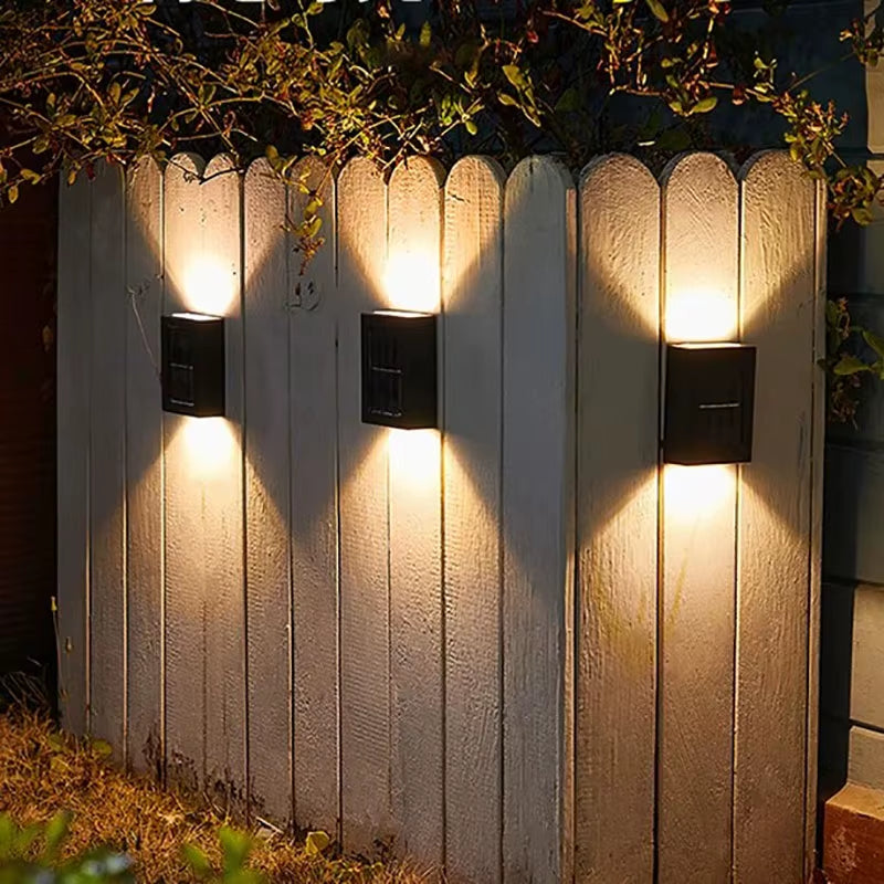 Solar Waterproof Decorative Outdoor Wall Lights for Decks, Patios, Stairs, and Yards - Automatic Solar Fence Lighting