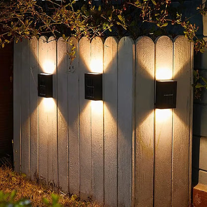 Solar Waterproof Decorative Outdoor Wall Lights for Decks, Patios, Stairs, and Yards - Automatic Solar Fence Lighting