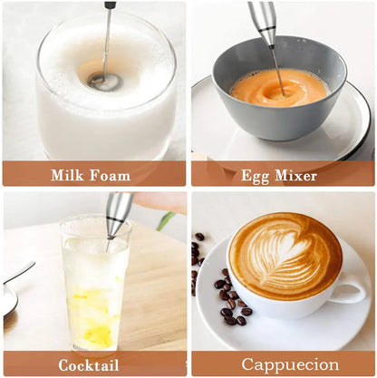 Wireless Electric Handheld Milk Frother Electric Blender with USB Electrical Mini Coffee Maker Whisk Mixer for Coffee Cappuccino