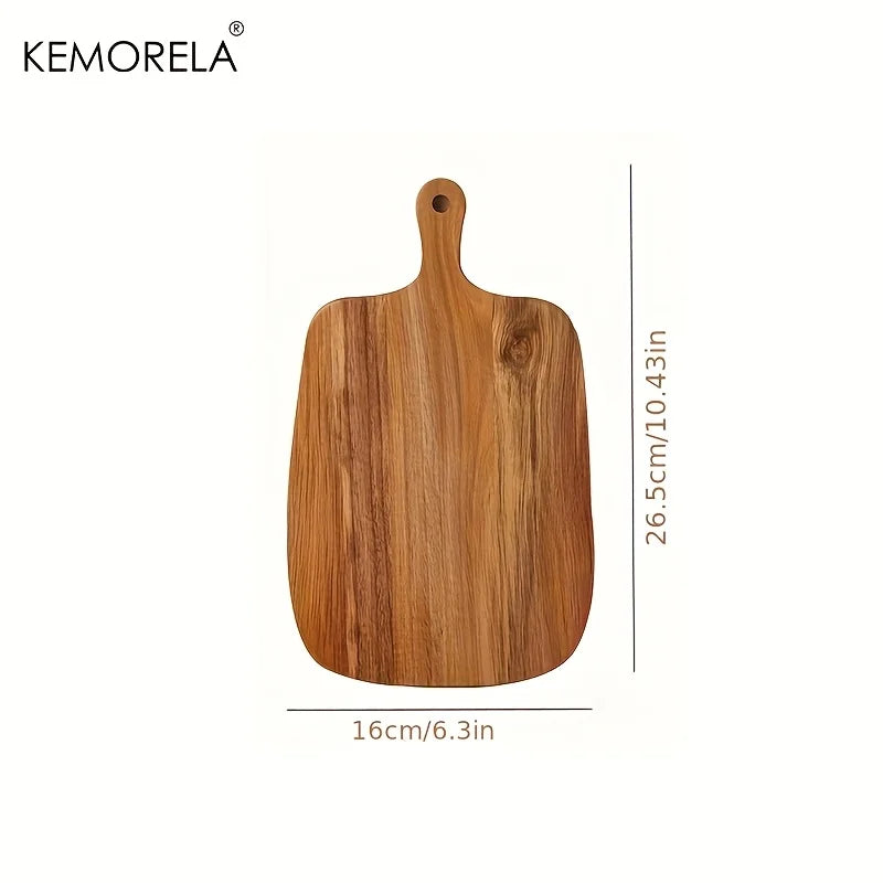 Wooden Cutting Board with Handle for Fish Cheese Bread Desserts Fruits & Vegetables - Food-Safe Durable & Stylish Design Food